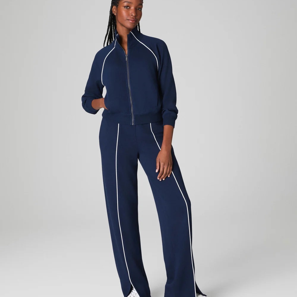 SPANX - AirEssentials Pique Straight Leg Pant - Timeless Navy XS TALL